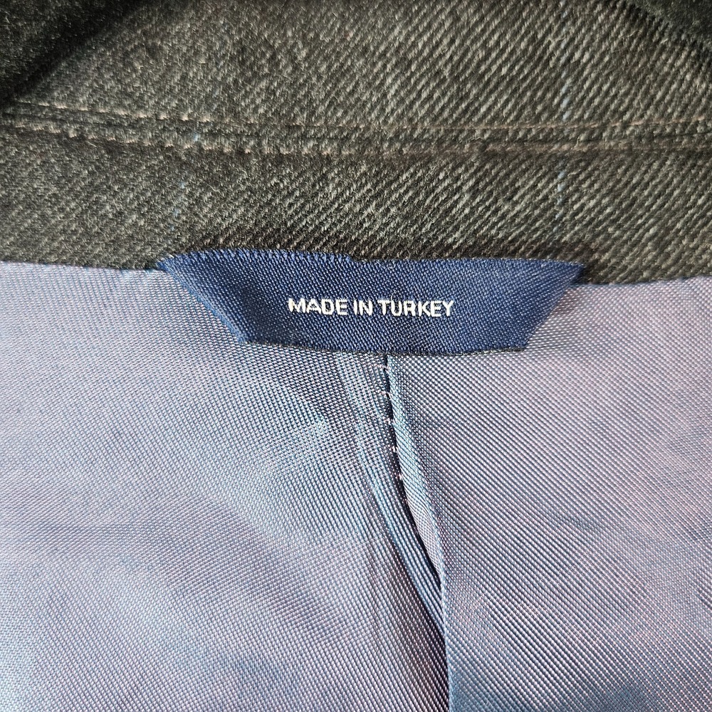 Gap Blazer Sport Coat Jacket Men 44R 98% Wool Gray Plaid - Picture 9 of 16
